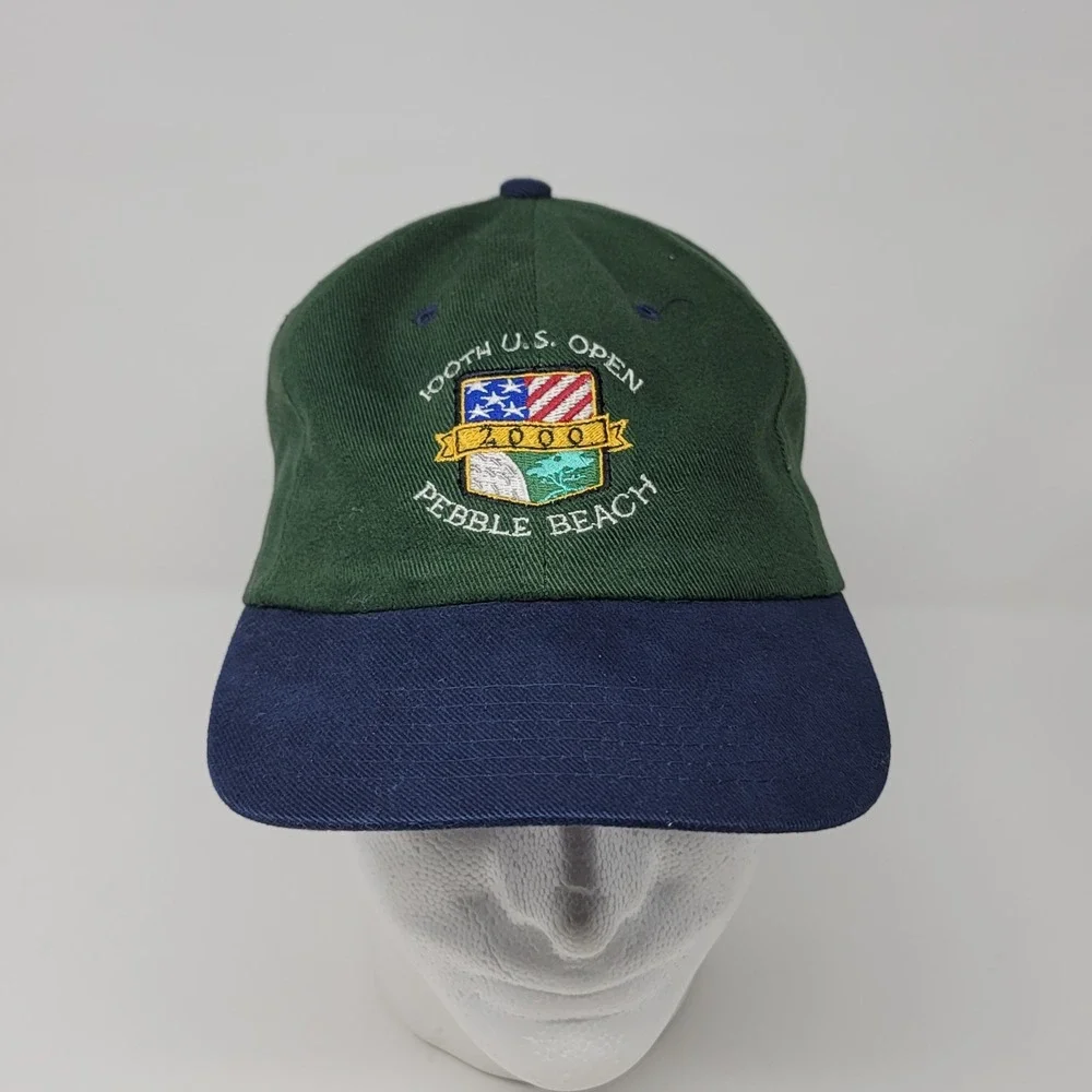 100th U.S. Open Pebble Beach Strapback Hat Cap Mens One Size Green Blue 2000 Y2K
